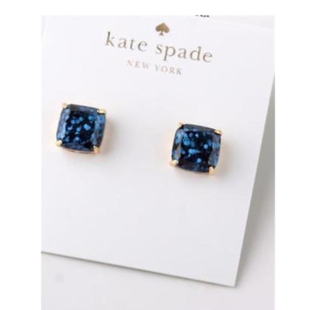 Kate Spade Blue Glitter Stud Earrings